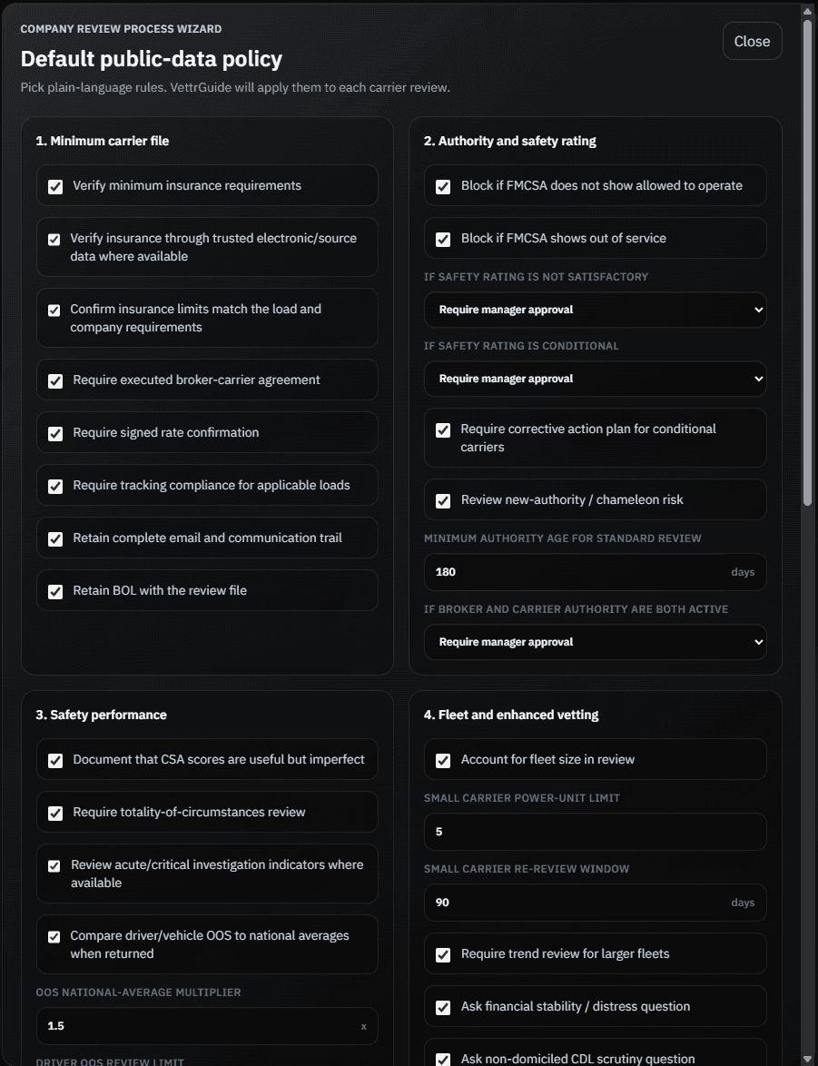 Select the company policy screenshot